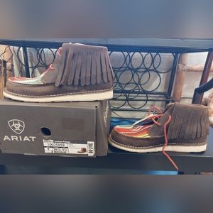 Ariat Womens Cruiser Fringe Boot Palm Brown/Indian Saddle Blanket Size 8B NIB